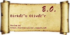 Birkás Olivér névjegykártya
