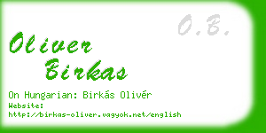 oliver birkas business card