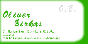 oliver birkas business card